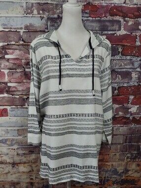 Westbound "Baja"  Striped Hooded Pullover
